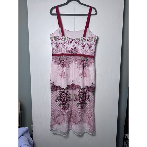 Marchesa Notte Dress Floral Embroidered NWT $595 Sleeveless Knee Length Sz 14 - Picture 2 of 7